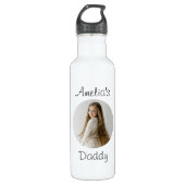 Gepersonaliseerd papa cadeau - Aangepast gezicht - Waterfles (Voorkant)