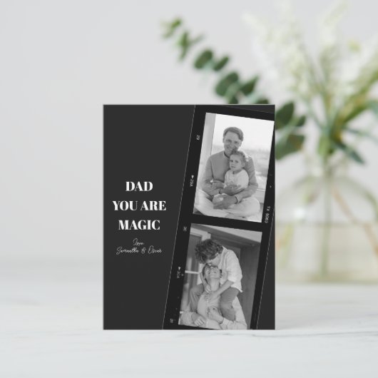 Gepersonaliseerd 'Papa je bent magie' Twee vaders Briefkaart (Staand voorkant)