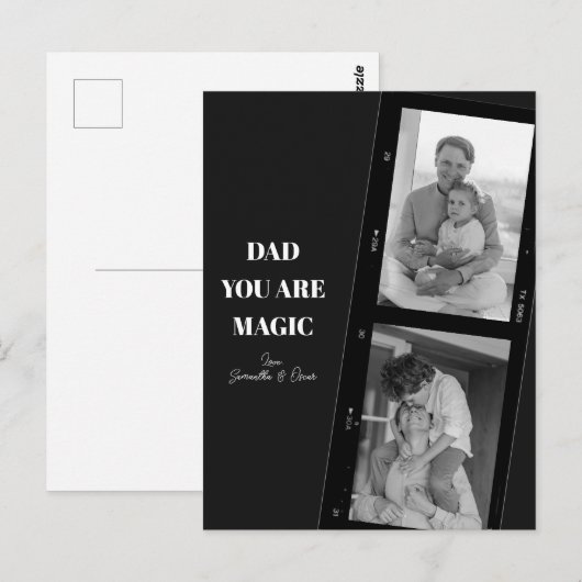 Gepersonaliseerd 'Papa je bent magie' Twee vaders Briefkaart (Voorkant / Achterkant)