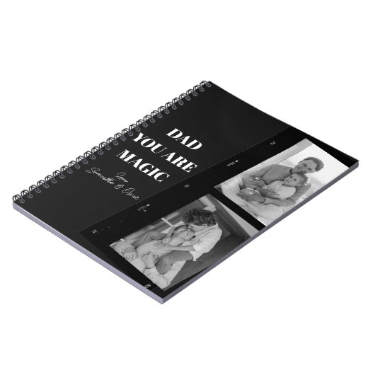 Gepersonaliseerd 'Papa je bent Magisch' Twee Vader Notitieboek (Linkerzijde)