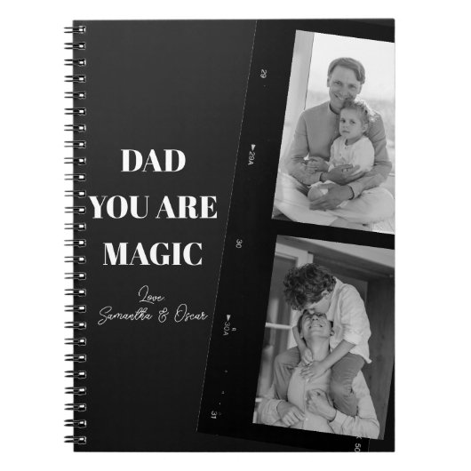 Gepersonaliseerd 'Papa je bent Magisch' Twee Vader Notitieboek (Voorkant)
