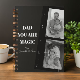 Gepersonaliseerd 'Papa, jij bent magie' Twee vader Notitieboek