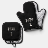 Gepersonaliseerd - Papa Ovenwant & Pannenlap Set (Voorkant / Achterkant)