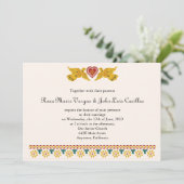 Gepersonaliseerd Papel Picado-Tortelduifjes bijgew Kaart (Staand voorkant)