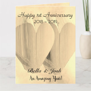Gepersonaliseerd  papier 1e bruiloft Jubileum Kaart