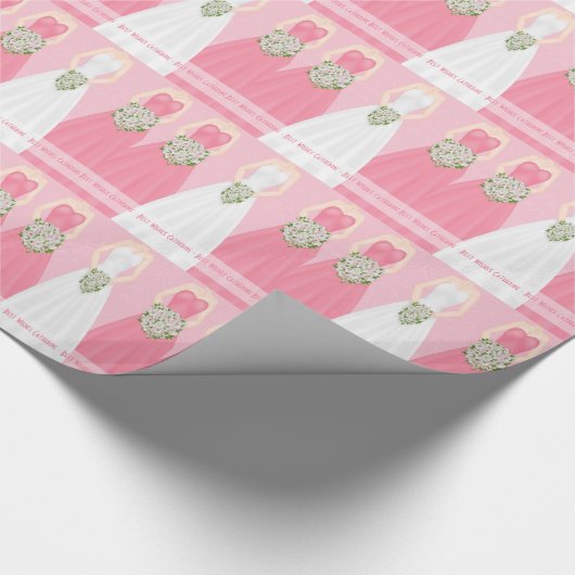 Gepersonaliseerd papier met bridal-roze douche (Hoek)