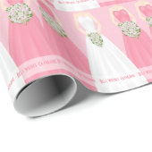 Gepersonaliseerd papier met bridal-roze douche (Rol Hoek)