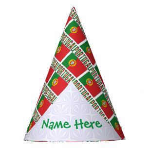 Gepersonaliseerd papier met Portugese vlag tegelpa Feesthoedjes