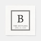 Gepersonaliseerd papier voor donkere en witte brui servet (Voorkant)