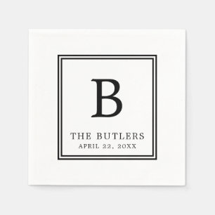 Gepersonaliseerd papier voor donkere en witte brui servet