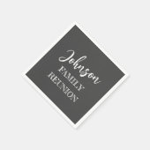 Gepersonaliseerd papier voor reünie grijs papier servet (Hoek)