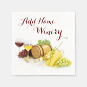 Gepersonaliseerd papieren servetten met wijnthema (Voorkant)