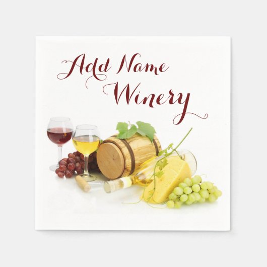 Gepersonaliseerd papieren servetten met wijnthema (Voorkant)