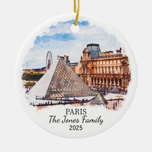 Gepersonaliseerd Parijs Ornament, Frankrijk, Louvr Keramisch Ornament (Voorkant)