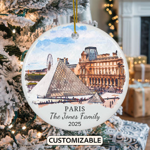 Gepersonaliseerd Parijs Ornament, Frankrijk, Louvr Keramisch Ornament