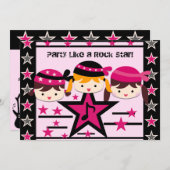 Gepersonaliseerd Partij als een Rock Star Birthday Kaart (Voorkant / Achterkant)