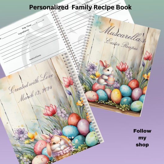 Gepersonaliseerd Pasen Familie Recept Cookbook Notitieboek