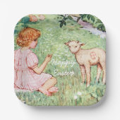 Gepersonaliseerd  Pasen Little Lamb Papieren Bordje (Voorkant)