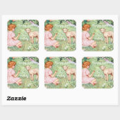 Gepersonaliseerd  Pasen Little Lamb Vierkante Sticker (Vel)