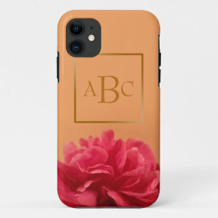 Gepersonaliseerd pasta Oranje warmroze Floral Case-Mate iPhone Case
