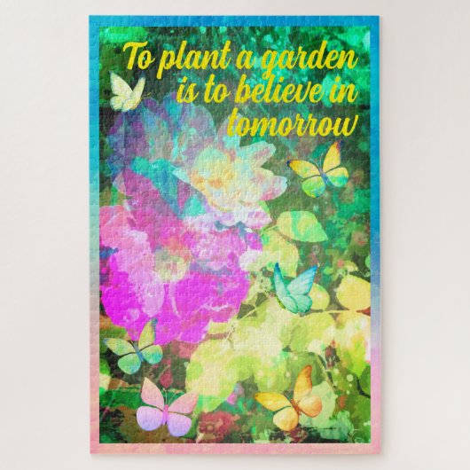 Gepersonaliseerd Pastel Abstract Roos Tuin Legpuzzel (Verticaal)
