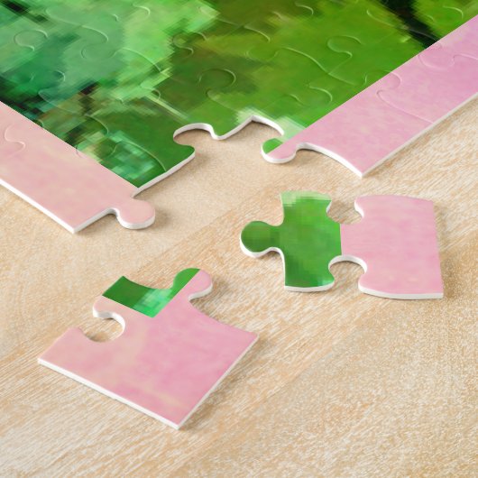 Gepersonaliseerd Pastel Abstract Roos Tuin Legpuzzel (Zijkant)