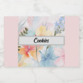 Gepersonaliseerd pastel bloem voedsel label voedselcontainer etiket (Enkel label)