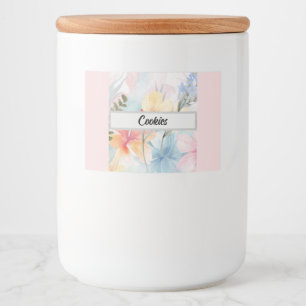 Gepersonaliseerd pastel bloem voedsel label voedselcontainer etiket