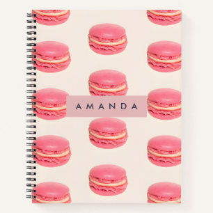 Gepersonaliseerd Pastel Chic Roze Macaron Patroon Notitieboek
