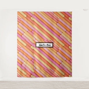 Gepersonaliseerd pastel geometrisch wandtapijt – m wandkleed