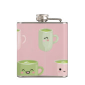 Gepersonaliseerd pastel Kawaii Matcha theepatroon Heupfles (Achterkant)