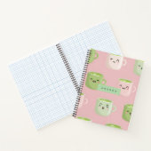 Gepersonaliseerd pastel Kawaii Matcha theepatroon Notitieboek (Binnen)