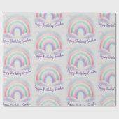 Gepersonaliseerd pastel regenboog inpakpapier (Vlak)
