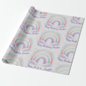 Gepersonaliseerd pastel regenboog inpakpapier (Uitgerold)