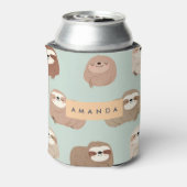 Gepersonaliseerd pastel Schattig luiaard Blikjeskoeler (Blikje Achterkant)