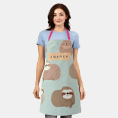 Gepersonaliseerd pastel Schattig luiaard Schort (Gedragen)