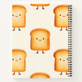Gepersonaliseerd pastel Schattige lachend toastpat Notitieboek (Achterkant)