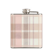 Gepersonaliseerd Pastel Zachte Blush Beige Geruit Heupfles (Achterkant)