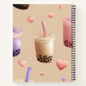 Gepersonaliseerd pastelbeltheepatroon notitieboek (Achterkant)