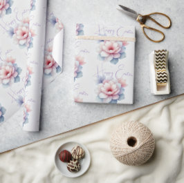 Gepersonaliseerd pastelbloem inpakpapier