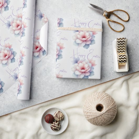 Gepersonaliseerd pastelbloem inpakpapier (Crafts)