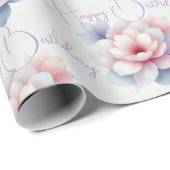 Gepersonaliseerd pastelbloem inpakpapier (Rol Hoek)