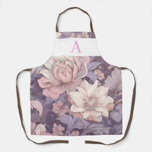 Gepersonaliseerd pastelbloemontwerp met monogram schort