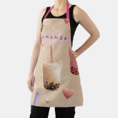 Gepersonaliseerd Pastelkleurig Bubble Tea Patroon Schort (Insitu)