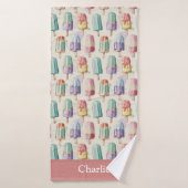 Gepersonaliseerd Pastelkleurig Ijs Badhanddoek (Badhanddoek)