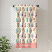 Gepersonaliseerd Pastelkleurig Ijs Badhanddoek