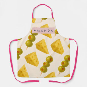Gepersonaliseerd Pastelkleurig Kaas- en Olijfpatro Schort