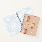 Gepersonaliseerd pastelperzik jam patroon notitieboek (Binnen)
