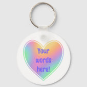 Gepersonaliseerd pastelregenbooghart sleutelhanger (Voorkant)