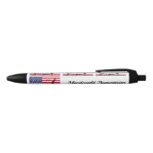 Gepersonaliseerd | Patriotisch | Vlag van de VS Zwarte Inkt Pen (Bovenkant)